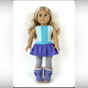 American Girl Doll Blonde Green Eyes | Winter Outfit | Boots & Leggings Bundle